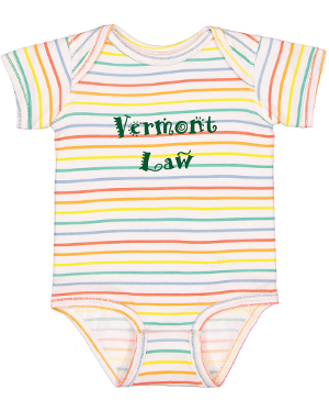 Vermont Law Onesie Rainbow Stripe